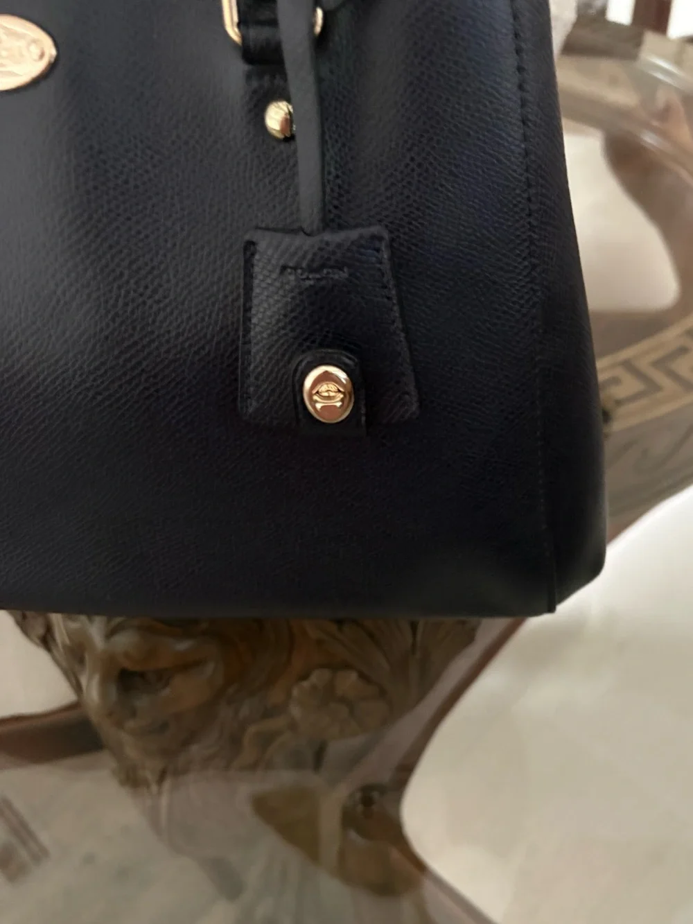 💙💙COACH MARGOT MIDNIGHT BLUE SATCHEL/CROSSBODY CROSSGRAIN LEATHER BAG!💙💙